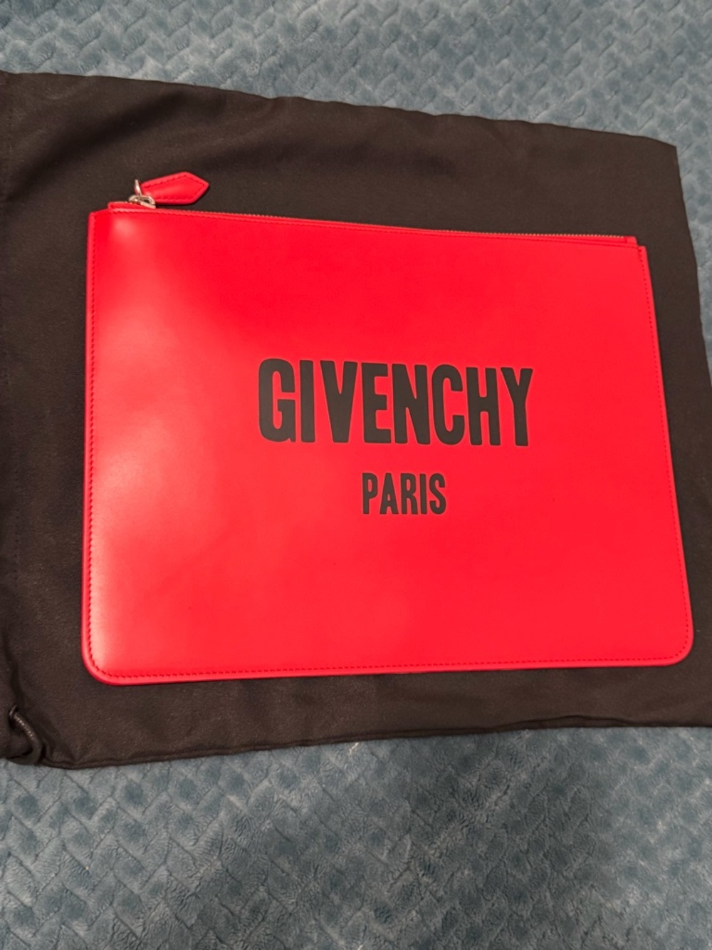 NEW - Givenchy Large Logo Leather Pouch - Red